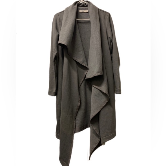 UGG Grey Long Cardigan Sweater with pockets Super Soft Lightweight Fleece (Sz S) - Picture 1 of 7